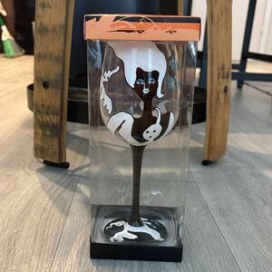 De-lite hand painted Wine Glass